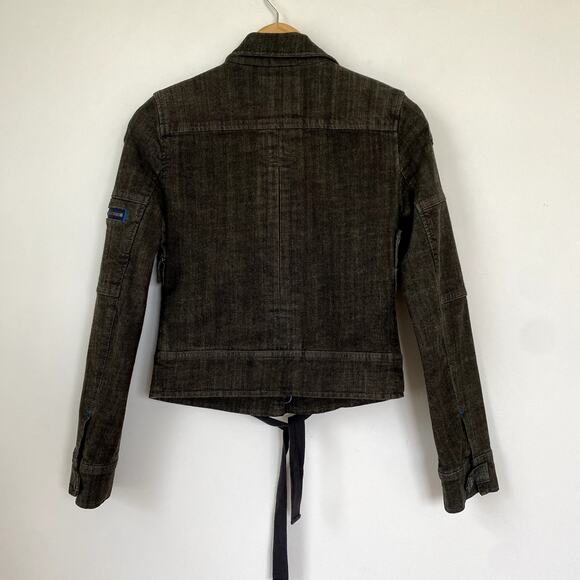 Free People Vintage 1970 Faded Black Denim Utility Jacket Size 0 - Picture 7 of 7